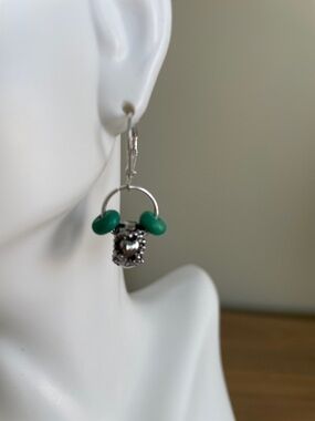 HAND CRAFTED TURQUOISE & SILVER DROP EARRINGS Tiny Festival-Ready Boho